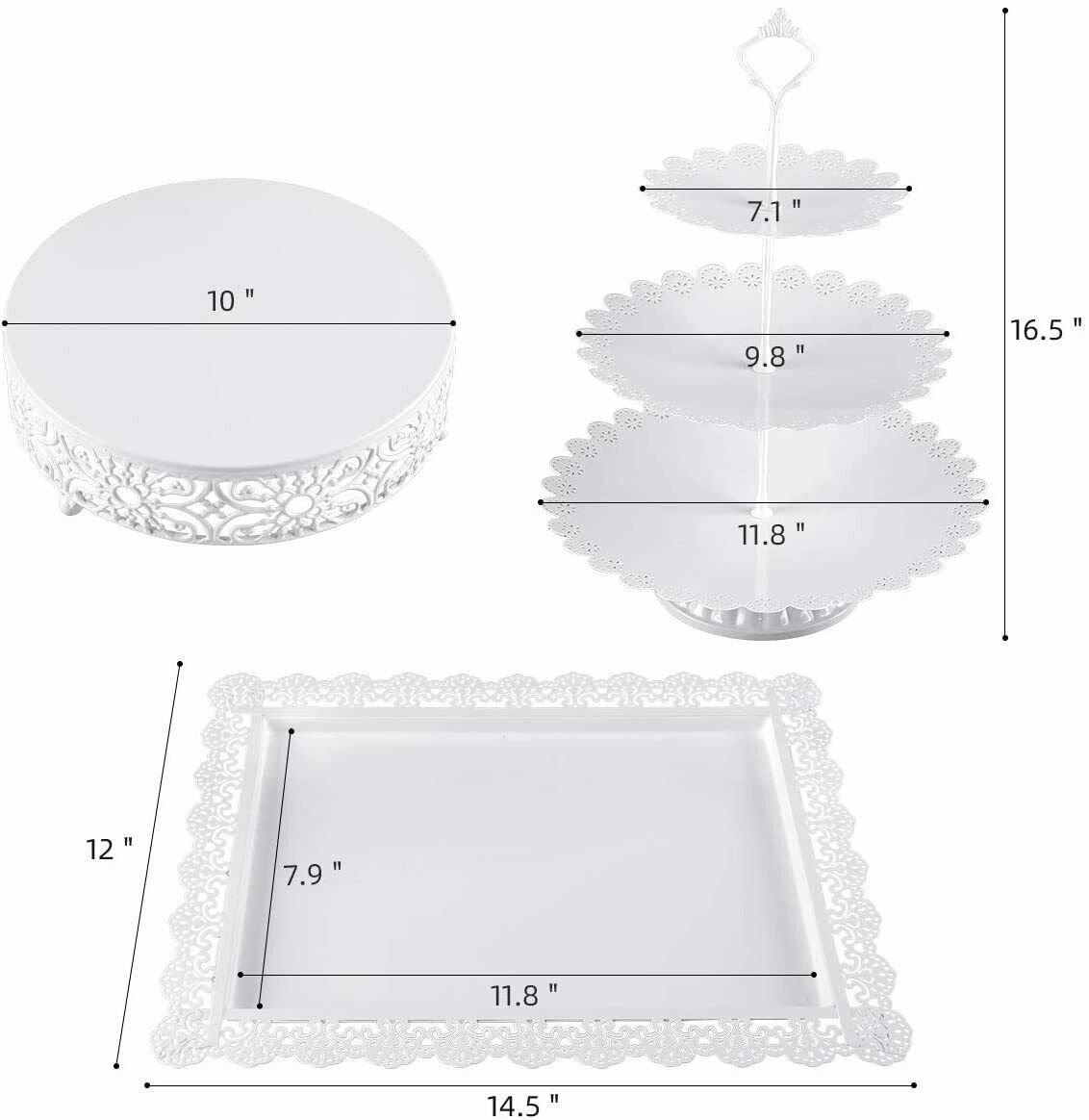White 3 Pieces Cake Stand Set M7551