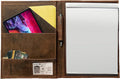 Brown Leather Padfolio Portfolio File Folder G15417