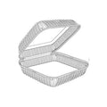 9 x 9 x 3 Clear Plastic Hinged Container G810