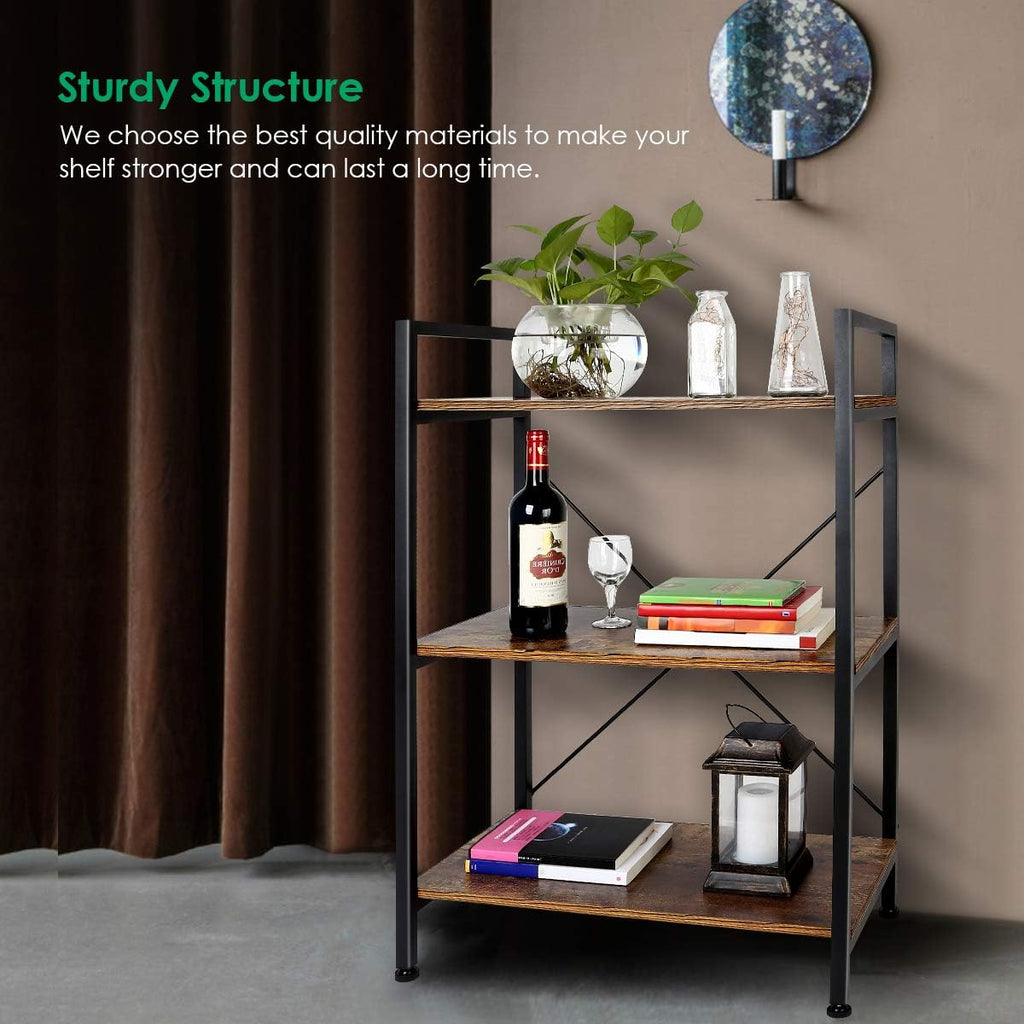 3-Tier Wood and Metal Bookshelf L535