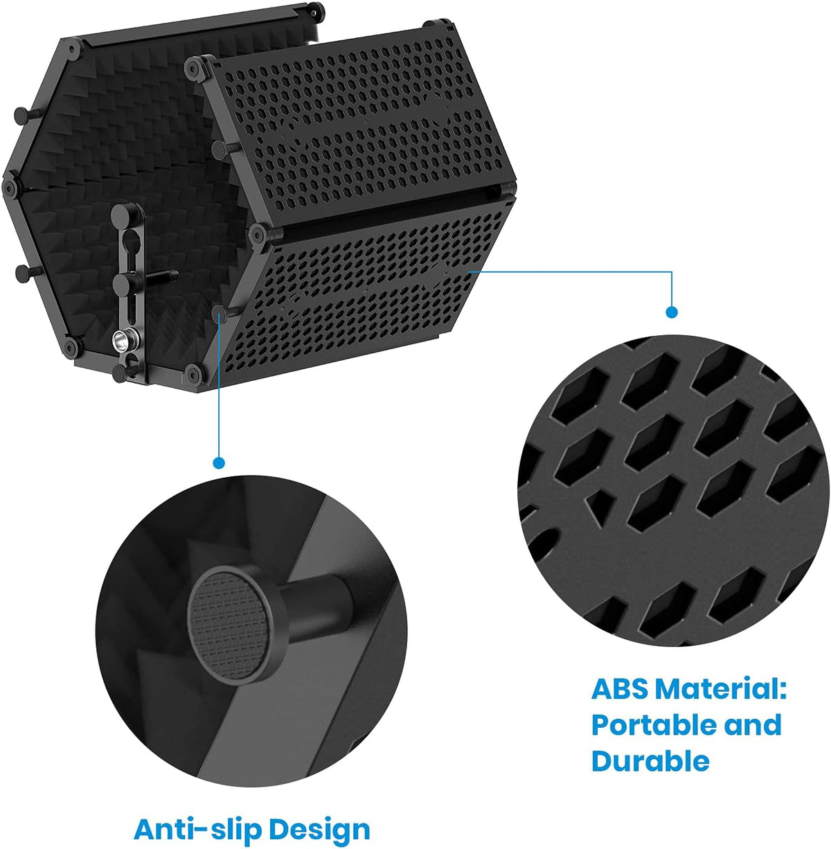 Foldable Microphone Isolation Shield with Triple Sound Insulation, Pack of 2 S918063