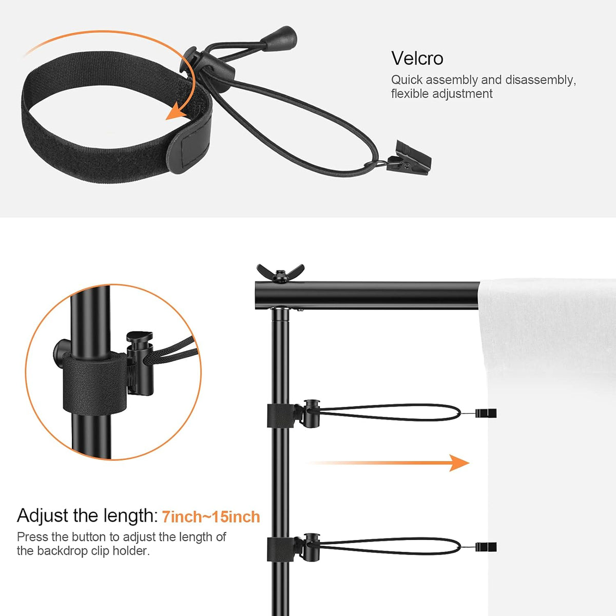 8.5 x 10 ft Heavy Duty Adjustable Backdrop Stand with Carry Bag K6653