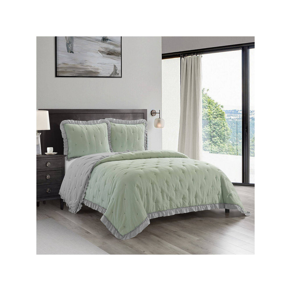 Washed Gel Filled Microfiber Quilt Set I9307