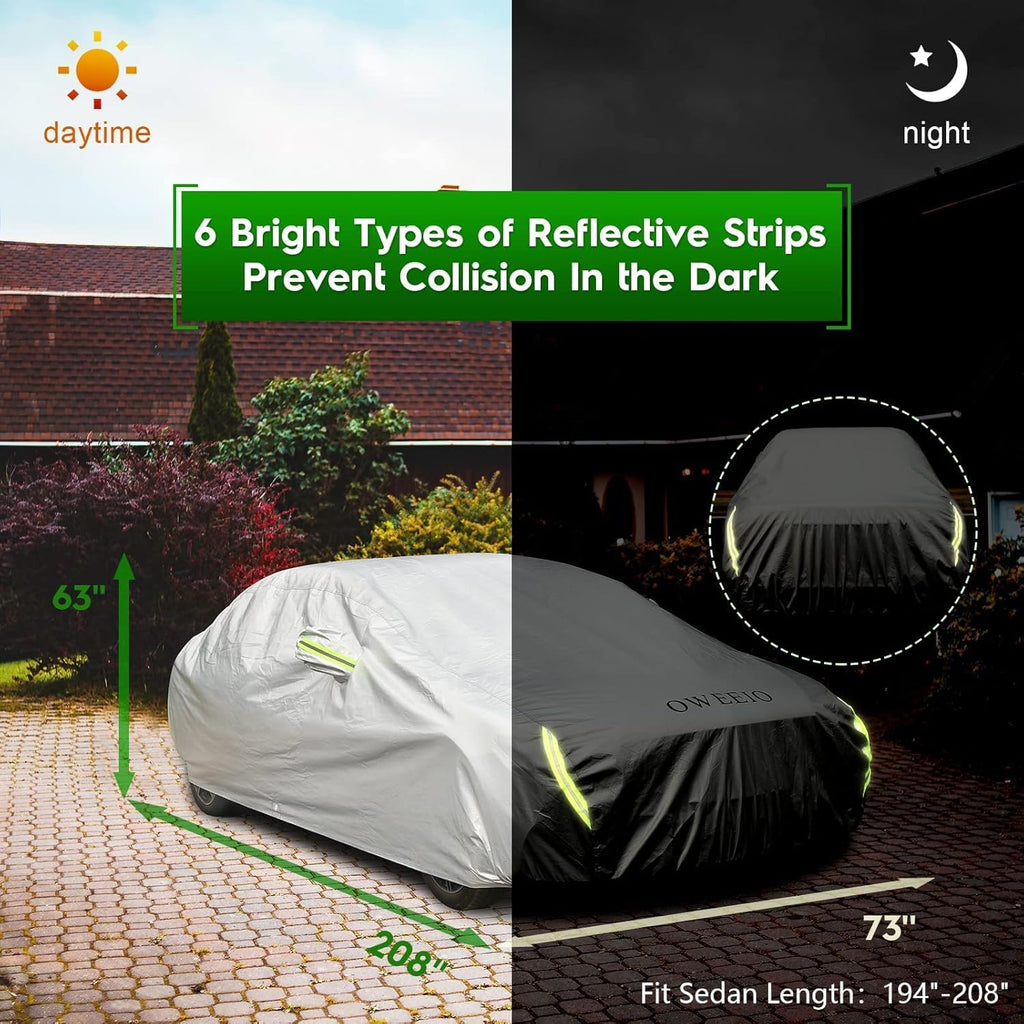 6 Layers Waterproof All Weather Car Cover with Zipper I4633