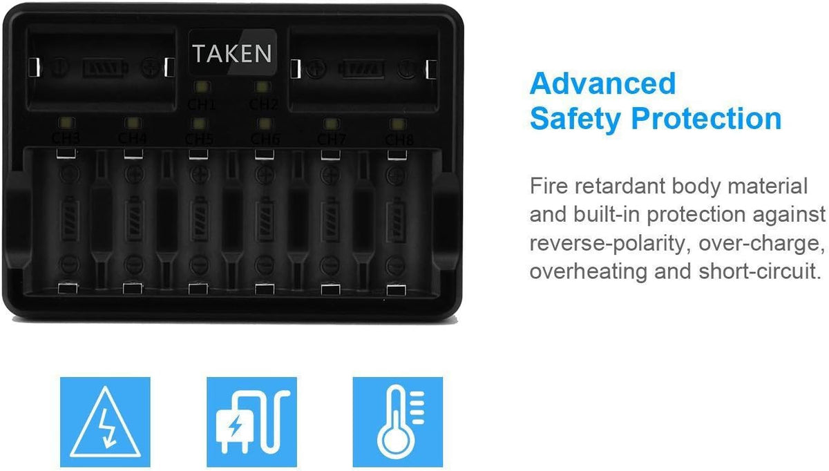 CR123A Rechargeable Lithium Batteries 16 Pack with Charger H24170