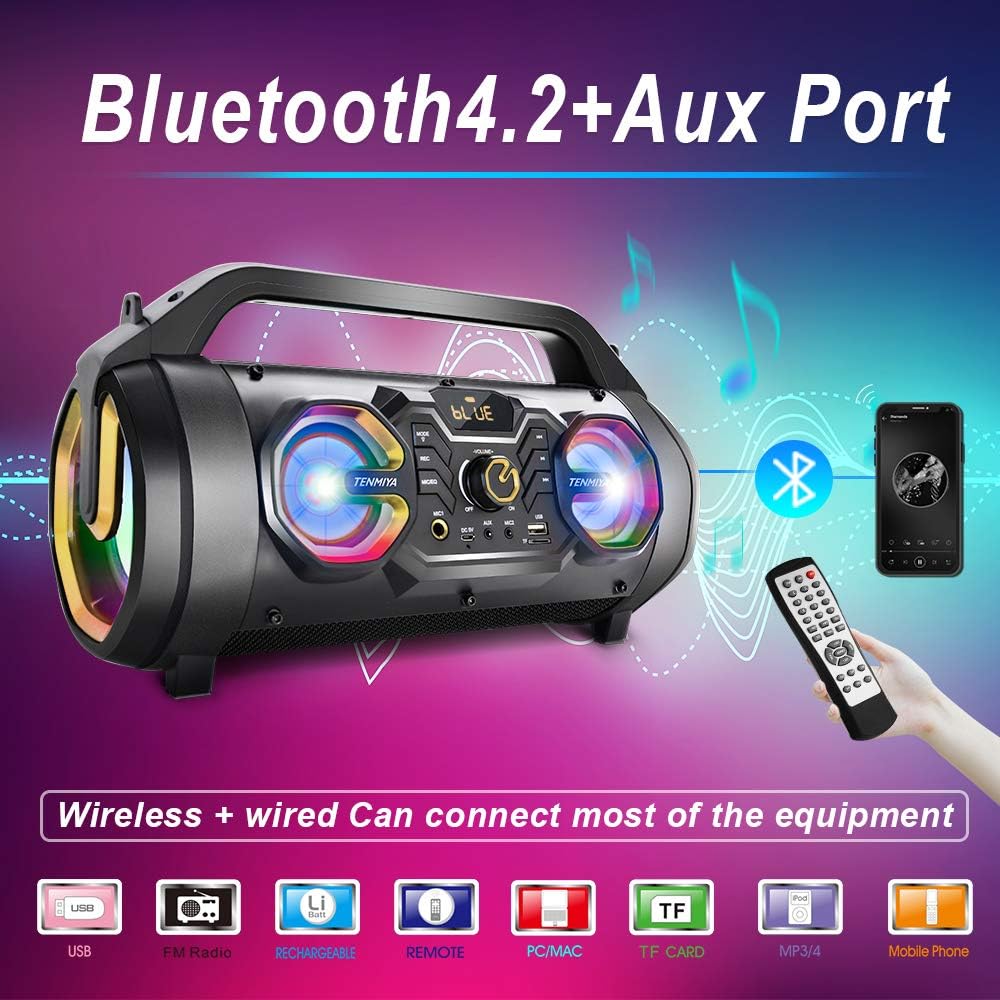 30W Portable Bluetooth Boombox Speaker with Subwoofer M101