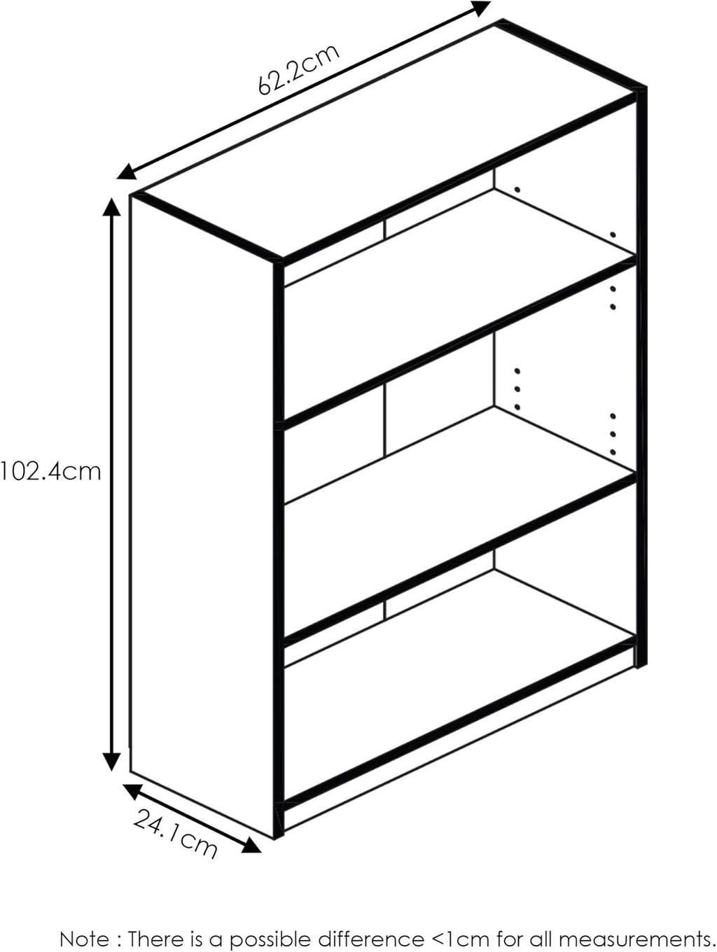 5-Tier Reversible Color Open Shelf Bookcase, White & 3-Tier Adjustable Shelf Bookcase, White W538