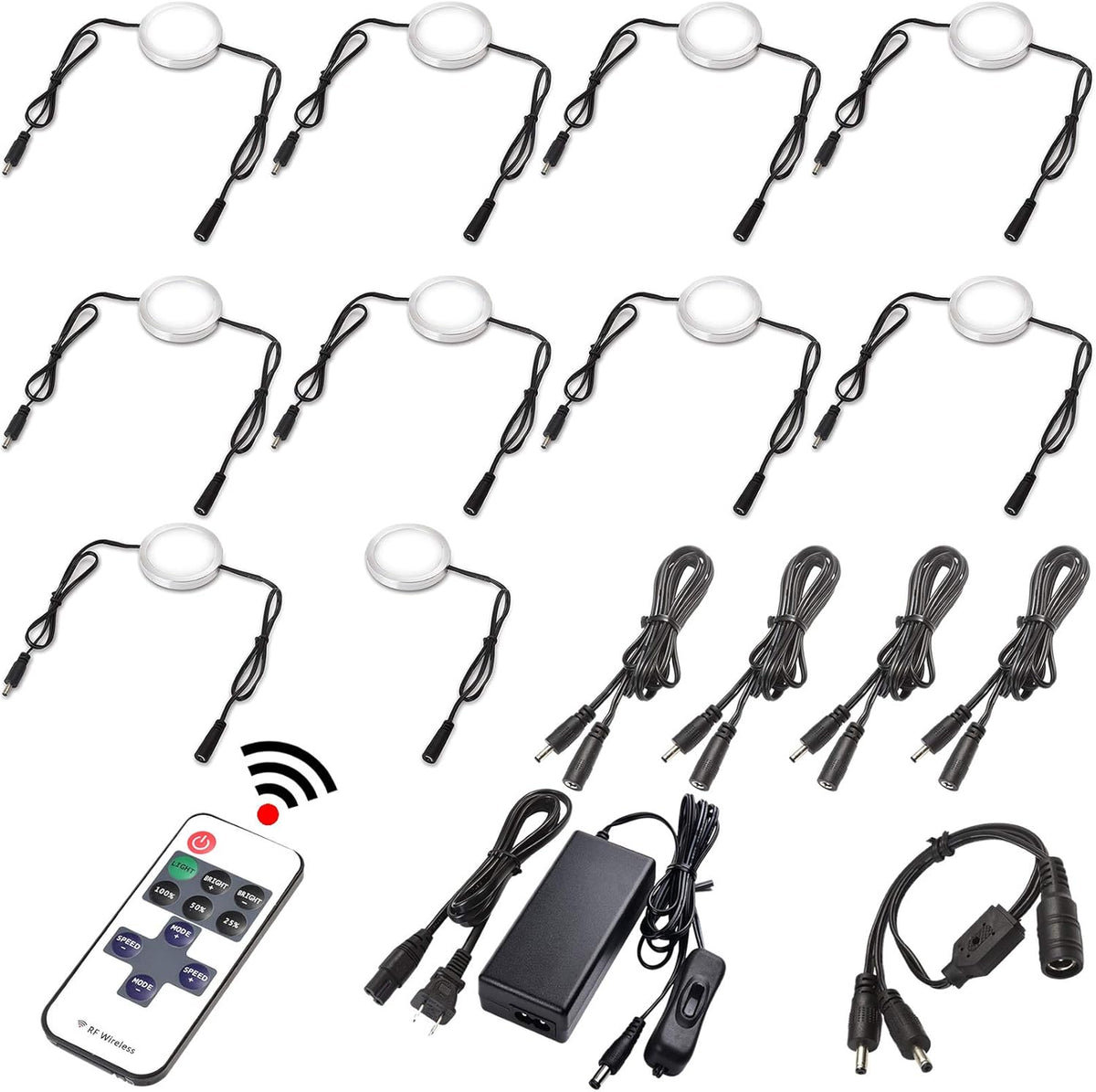 LED Under Cabinet Lighting Linkable Kit, 12 Lights, Daylight P24256