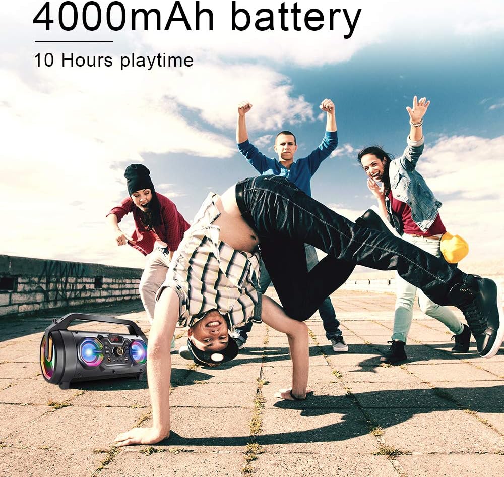30W Portable Bluetooth Boombox Speaker with Subwoofer M101