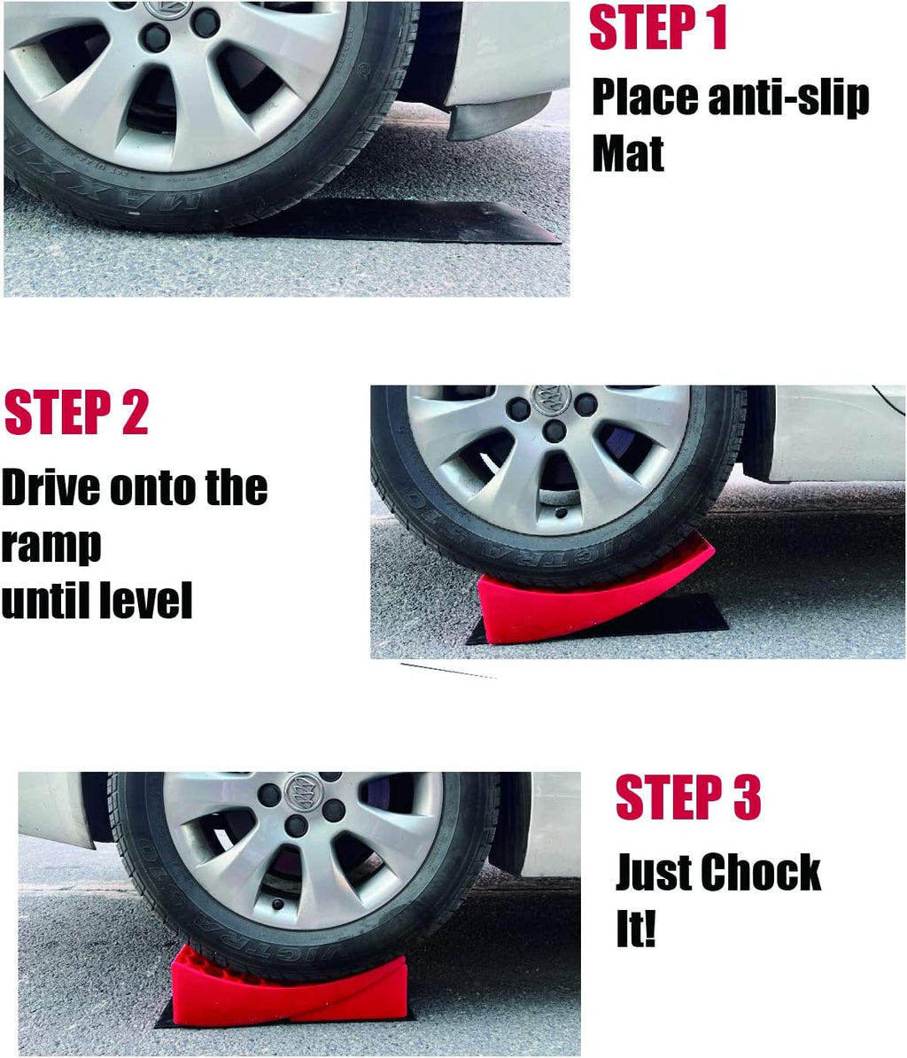 Camper Leveler Chocks RV Leveling Ramp Blocks Kit Red Pack of 2 S4583