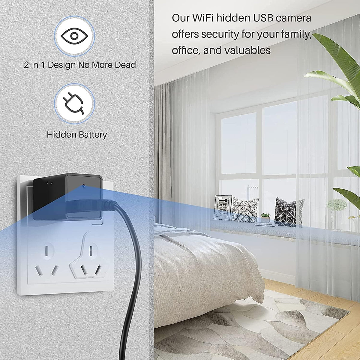 1080P WiFi Indoor Security Camera with Audio and Video Motion Detection N4002