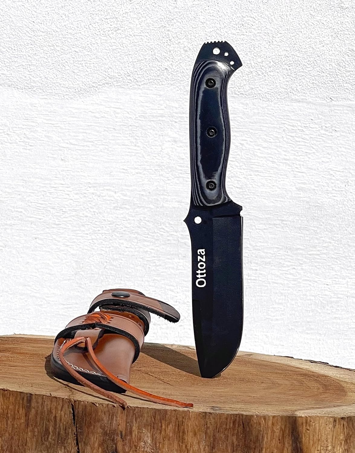 1095 Carbon Steel Bushcraft Knife with Sheath C93251