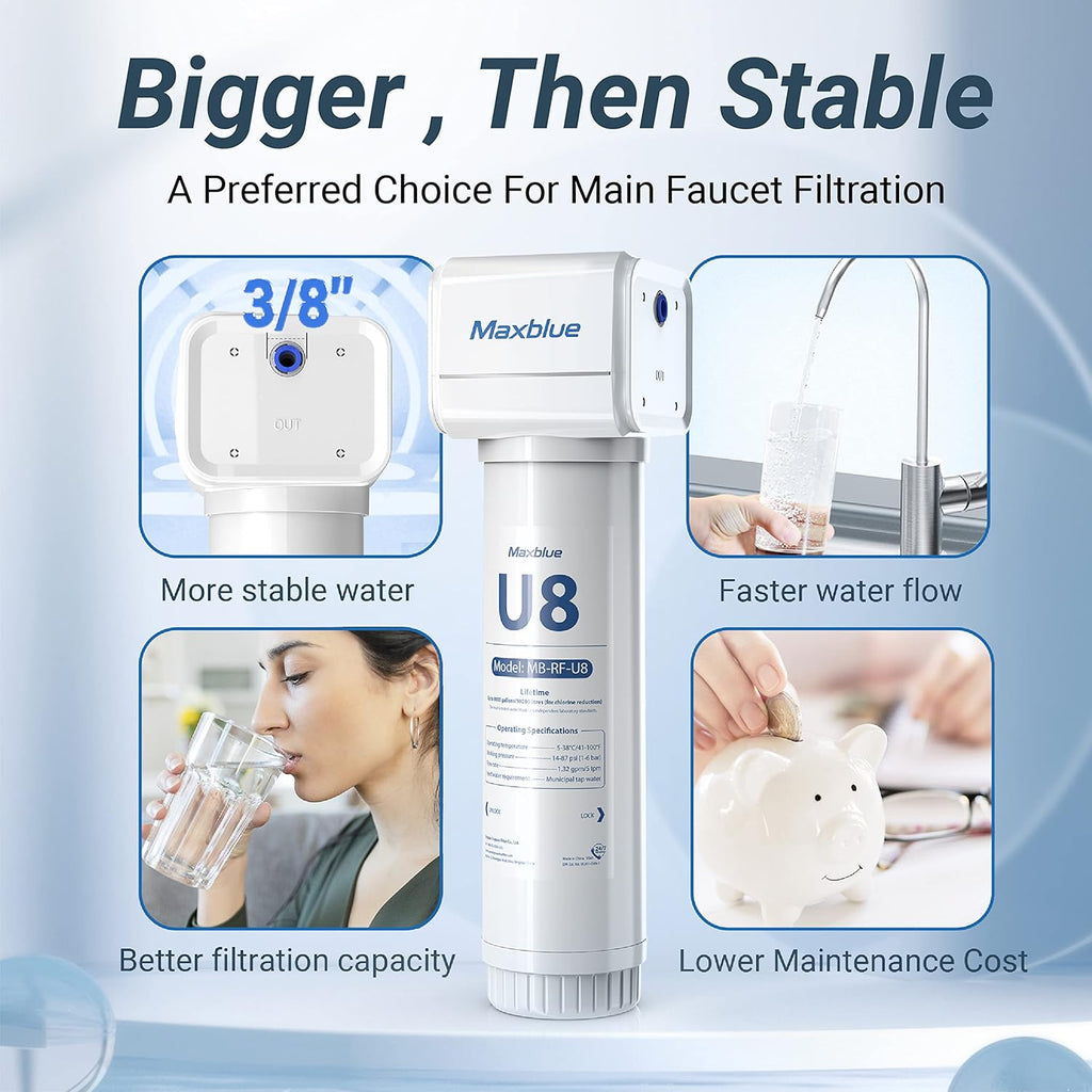 Under Sink Water Filter System with Stainless Steel Faucet N8246