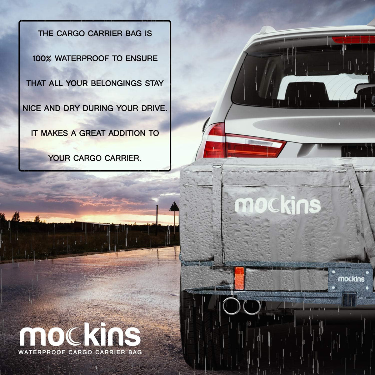 15.5 Cu Ft Waterproof Vinyl Hitch Cargo Carrier Bag with Straps J7584