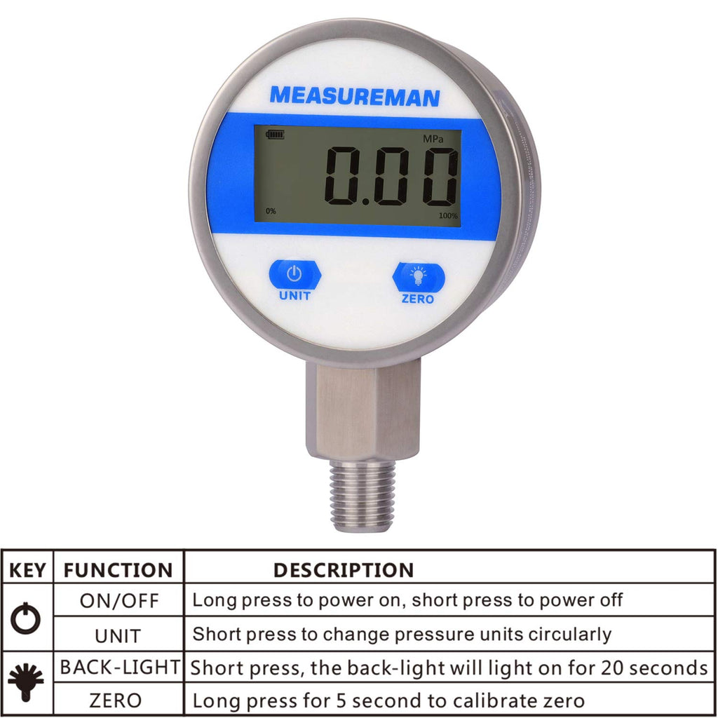 Digital Industrial Vacuum Gauge with 1/4NPT Lower Mount V53899