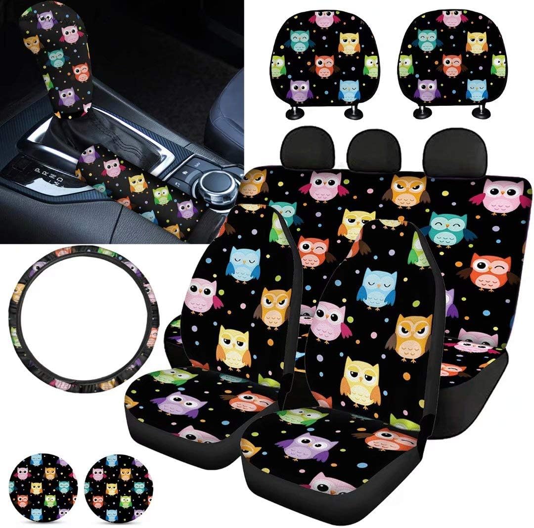 Purple Sugar Skull Car Seat Cover Set 11 PCS S341
