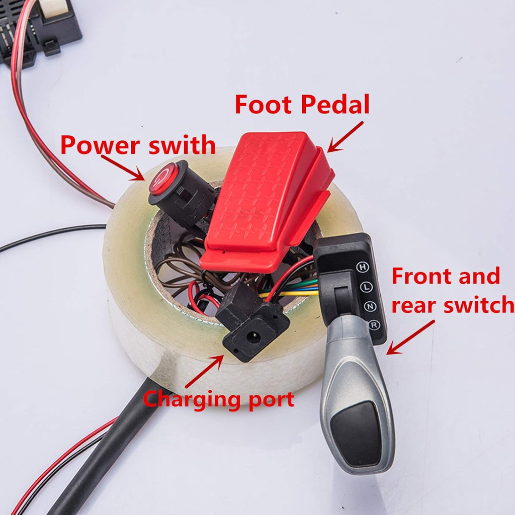 24 Volt Electric Car Wires and Switch Kit with 2.4G Remote Control and Receiver Pack of 2 K98127