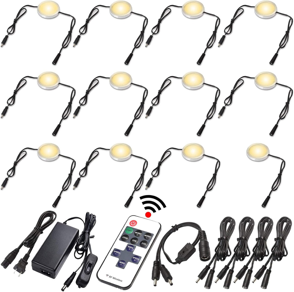 LED Under Cabinet Lighting Linkable Kit, 12 Lights, Daylight P24256