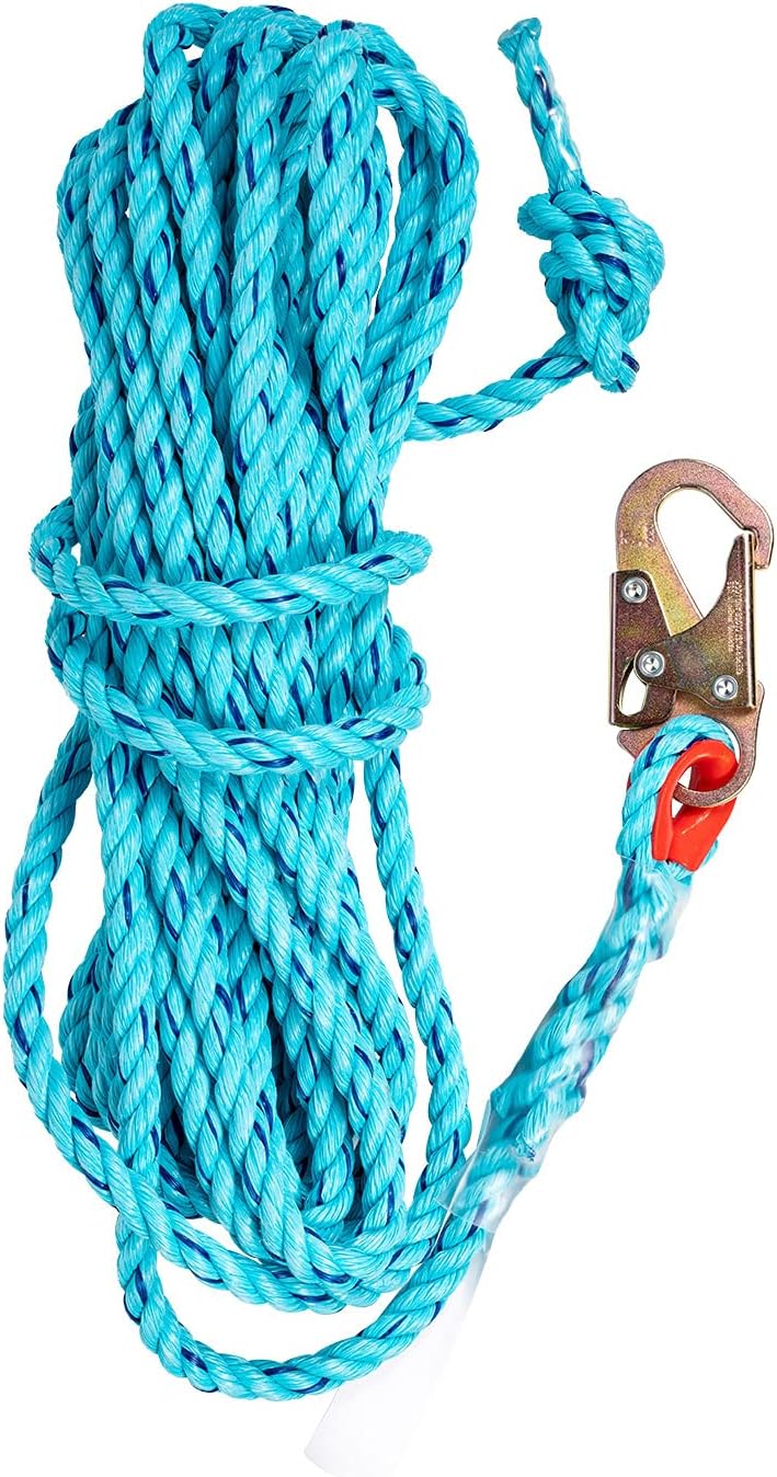 50' Vertical Rope Lifeline with Locking Snap Hook J1632