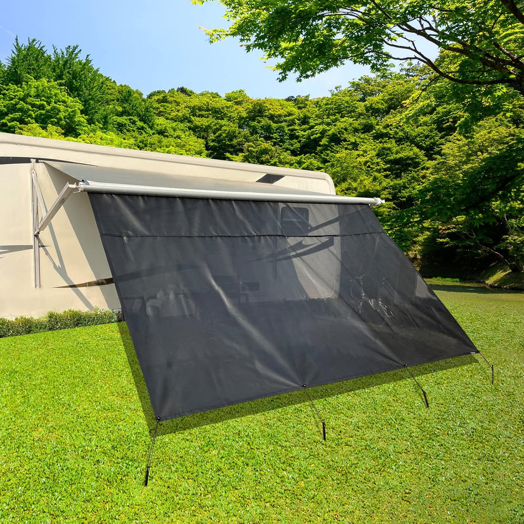 RV Awning Shade Screen with Zipper 8'X16'3'' N677
