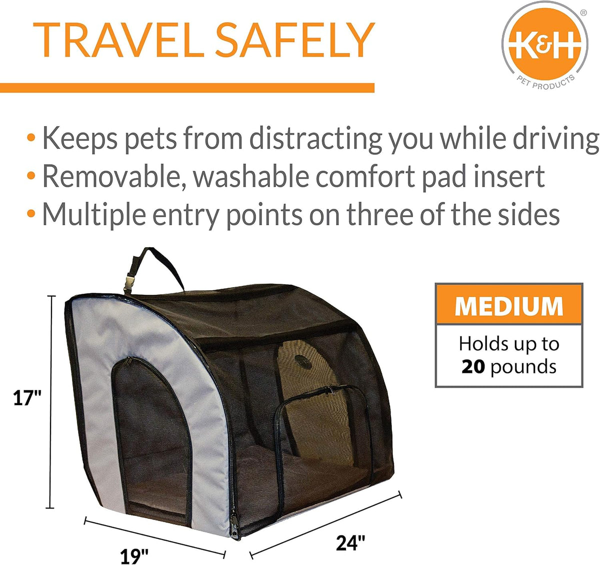 Gray Black Medium Pet Travel Carrier C562766