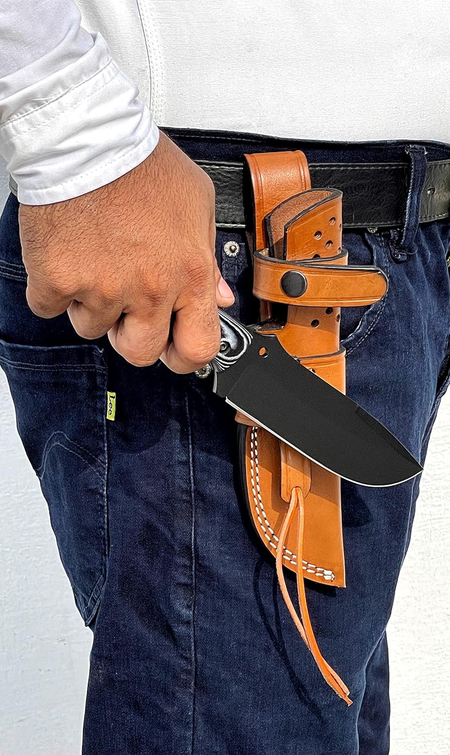 1095 Carbon Steel Bushcraft Knife with Sheath C93251
