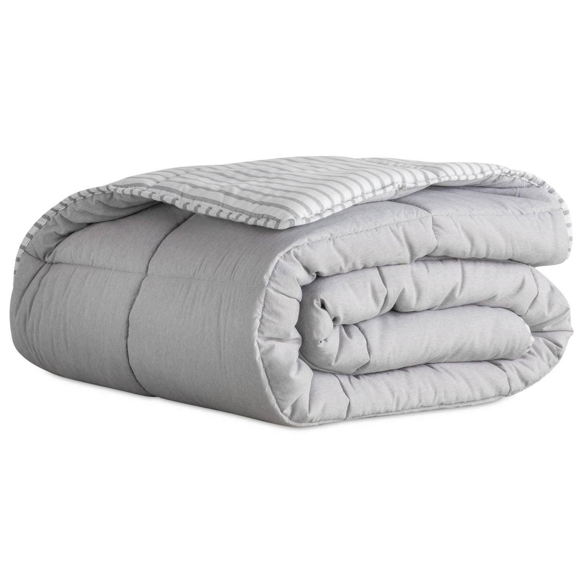 Striped Reversible Chambray Down Alternative Comforter Set Twin XL O99941