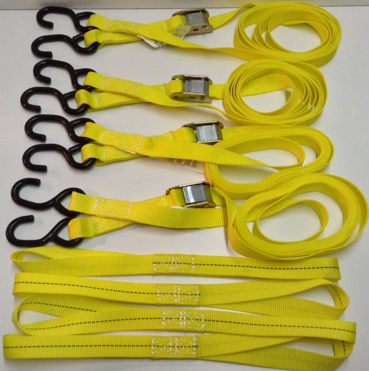 8pc Cam Lock Buckle Tie-Down Set Yellow G75129