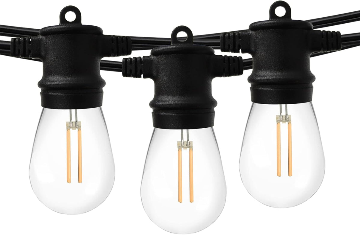 2 Pack 48ft Outdoor String Lights with 2W Shatterproof LED Bulbs J5272