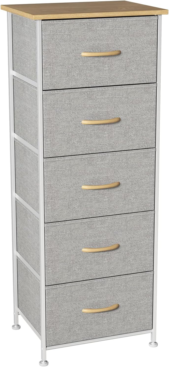 5 Drawer Fabric Dresser Storage Tower G836