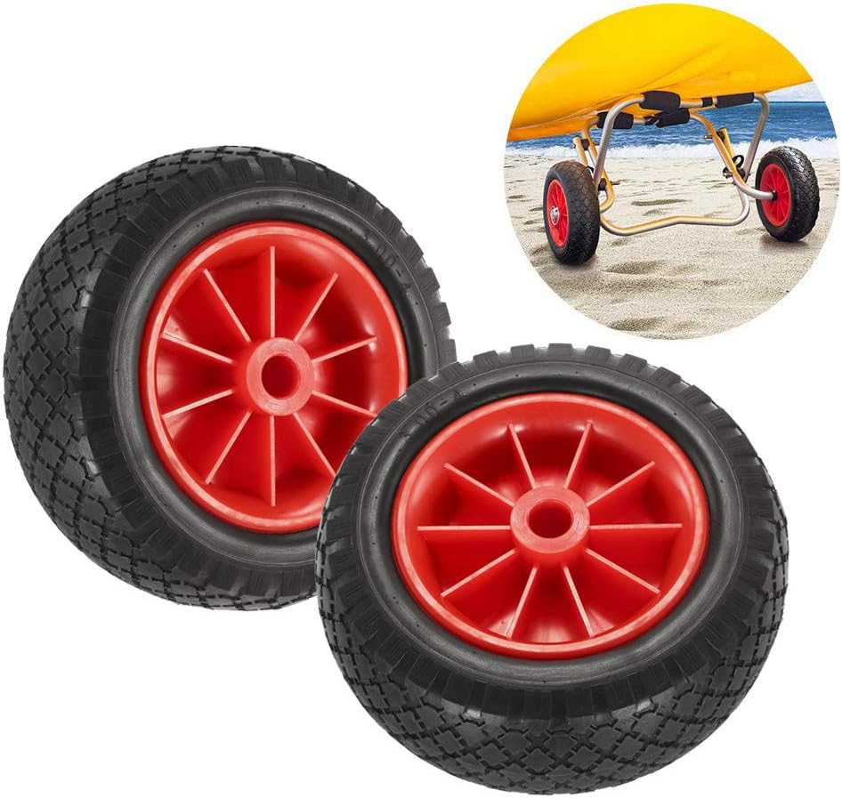 2 Pc Puncture-Proof Kayak Canoe Trolley Cart Tire Q4956