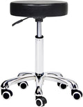 Height Adjustable Rolling Swivel Stool Chair with Wheels and Round Seat W597515