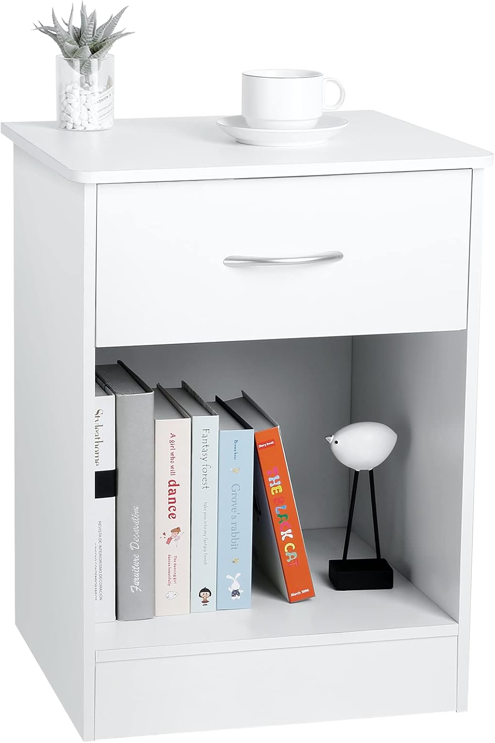 White Nightstand with Drawer X422410