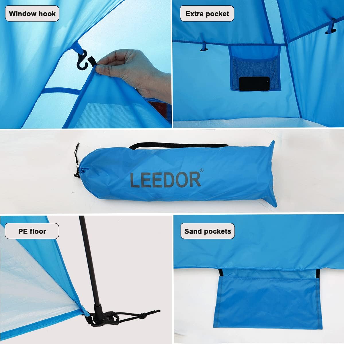 Beach Tent Sun Shelter UPF 50+ Pop Up Shade for 3 to 4 Person D421