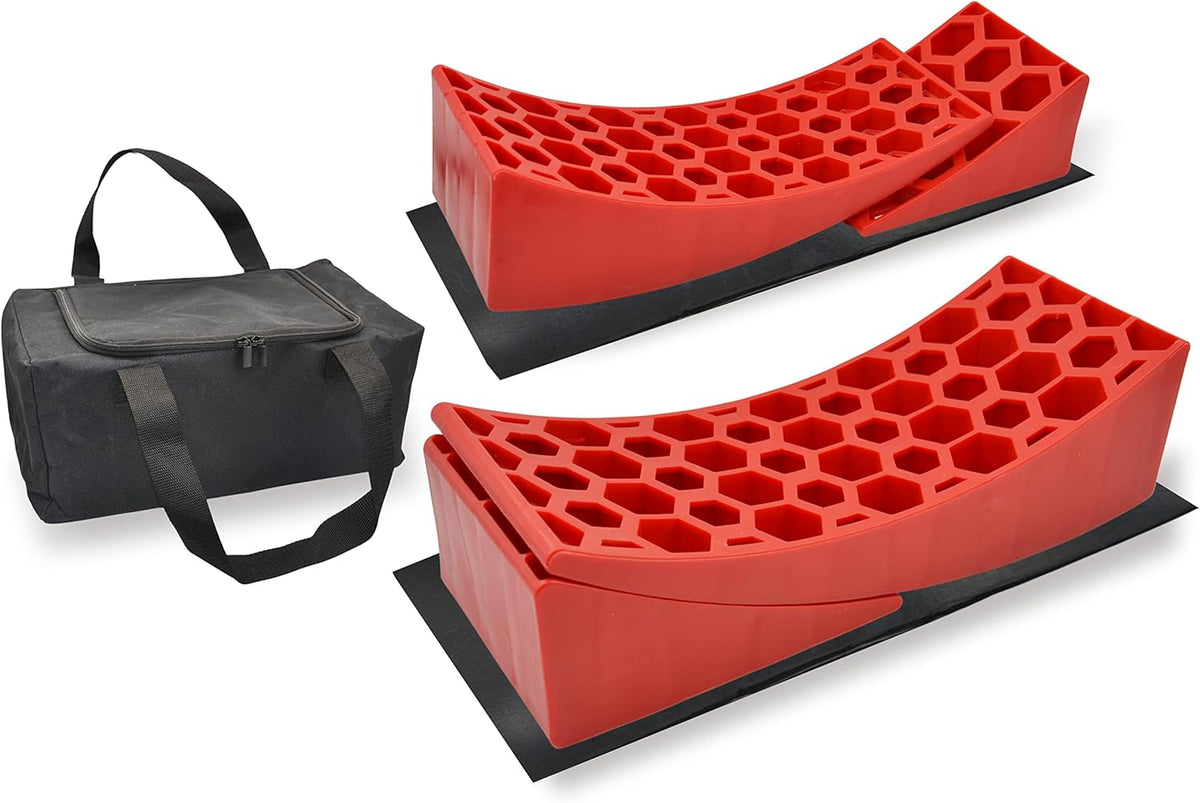 Camper Leveler Chocks RV Leveling Ramp Blocks Kit Red Pack of 2 S4583