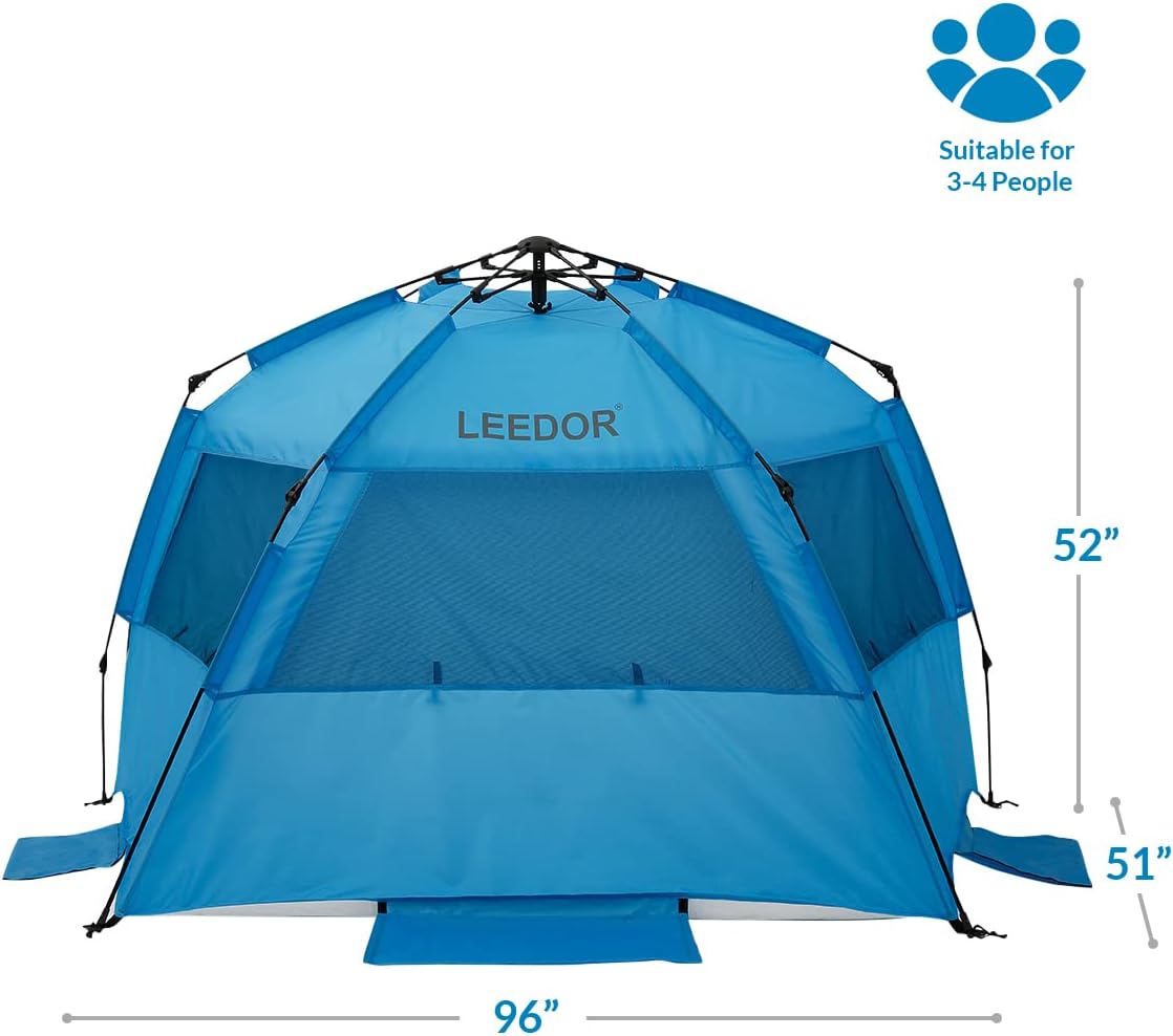 Beach Tent Sun Shelter UPF 50+ Pop Up Shade for 3 to 4 Person D421