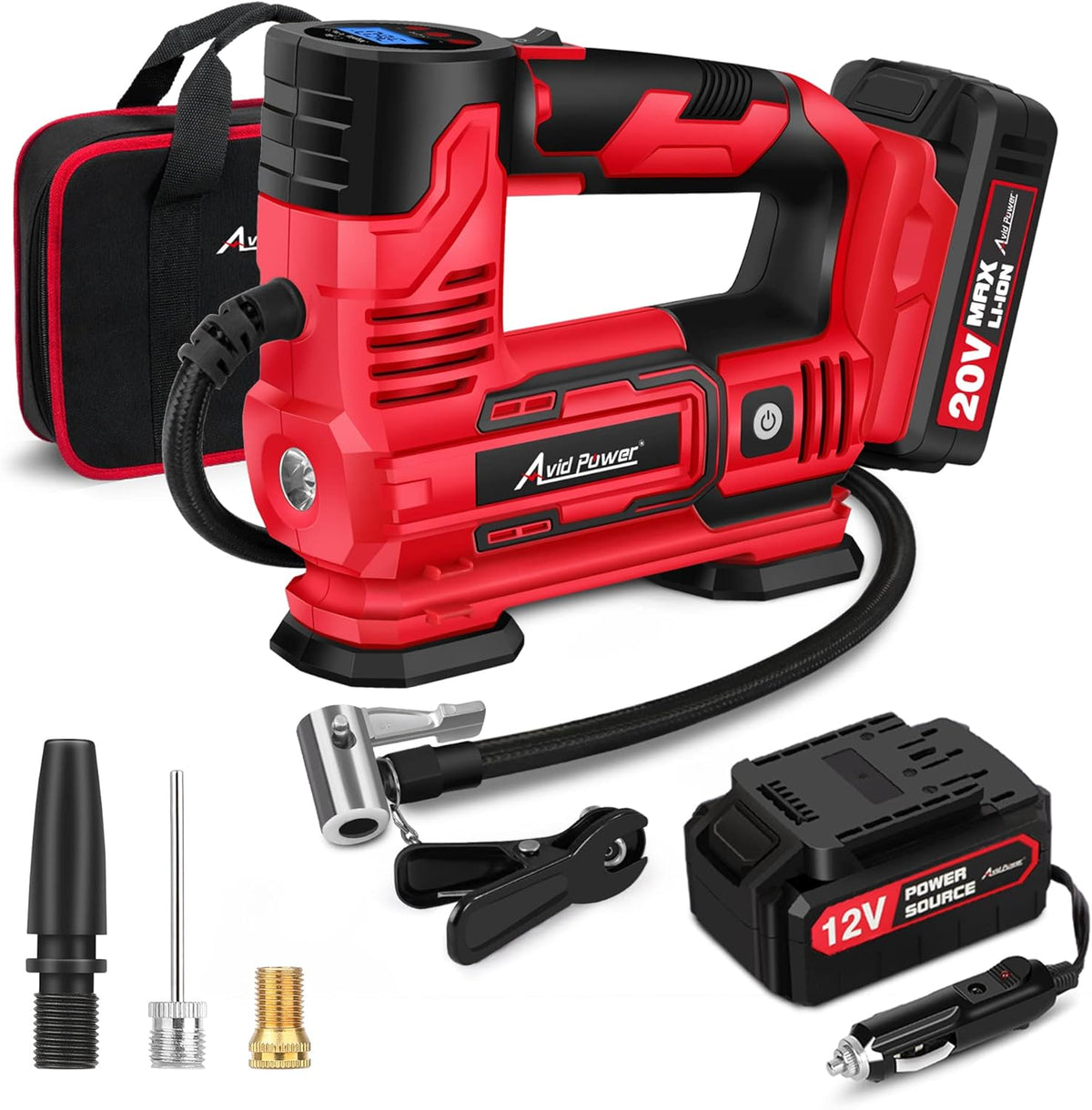 20V Cordless Portable Air Compressor Tire Inflator 150PSI W8437