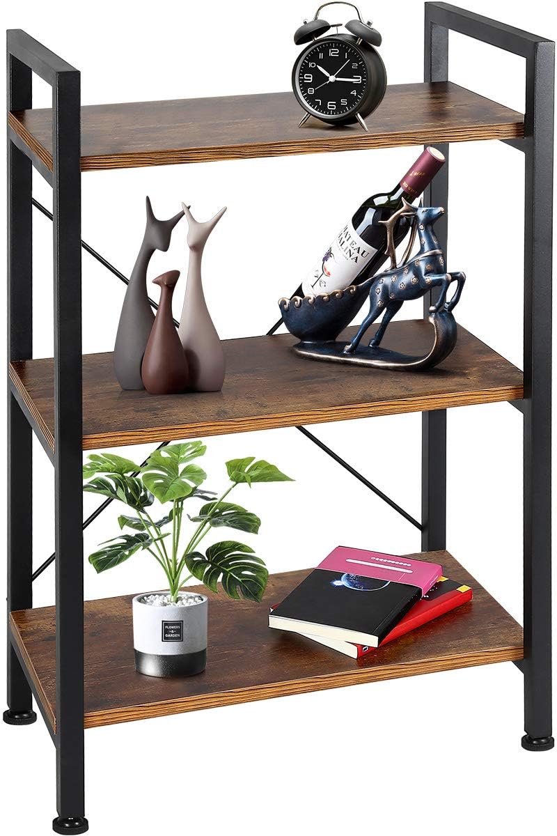 3-Tier Wood and Metal Bookshelf L535