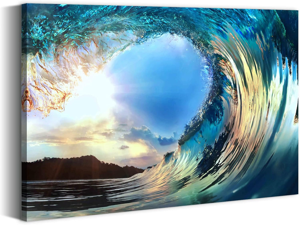 Blue Ocean Waves Canvas Wall Art L181908