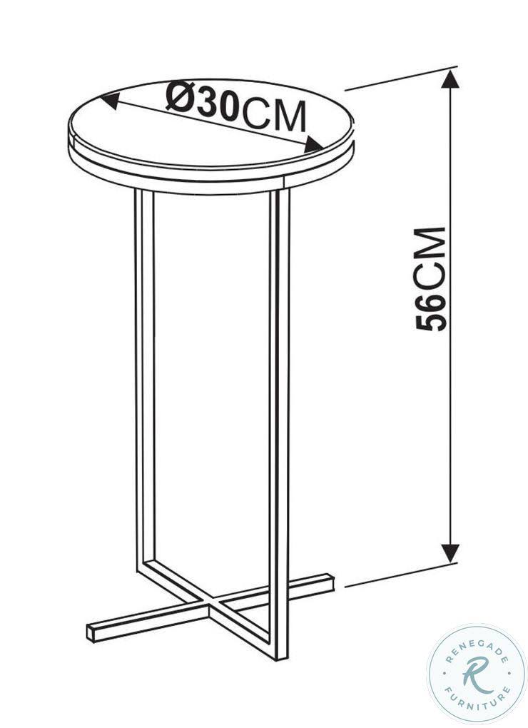 White Melamine End Table with Black Metal Frame O164