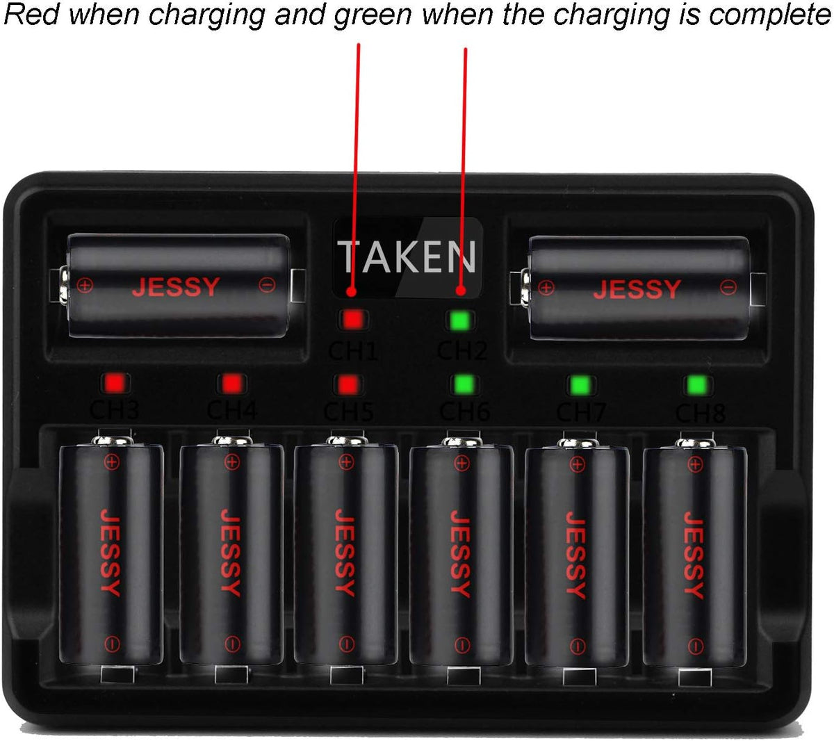 CR123A Rechargeable Lithium Batteries 16 Pack with Charger H24170