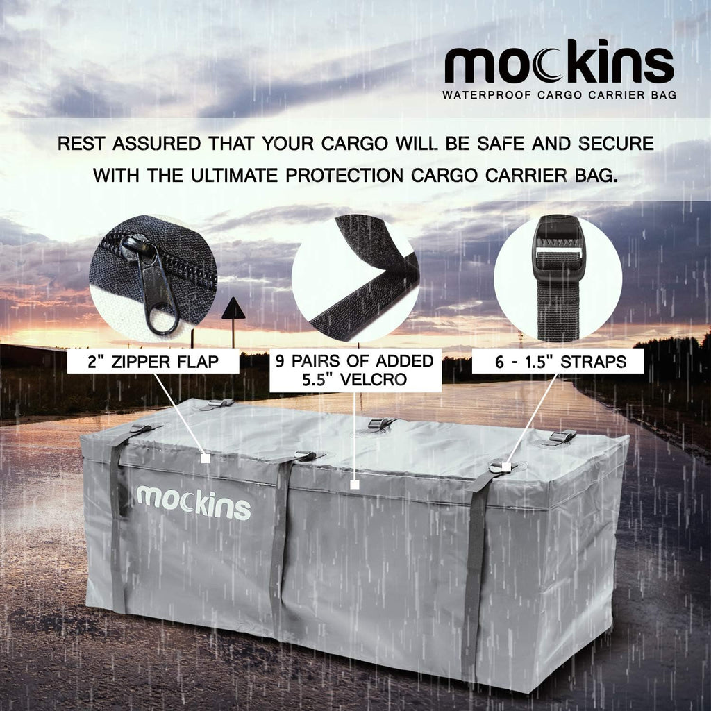 15.5 Cu Ft Waterproof Vinyl Hitch Cargo Carrier Bag with Straps J7584
