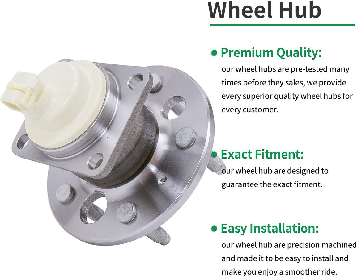 Rear Wheel Bearing and Hub Assemblies Pair with ABS 5 Lug B1546
