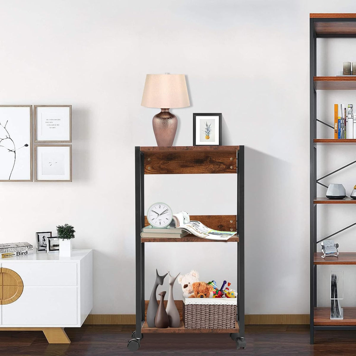 3-Tier Rolling Printer Cart with Storage Q277785
