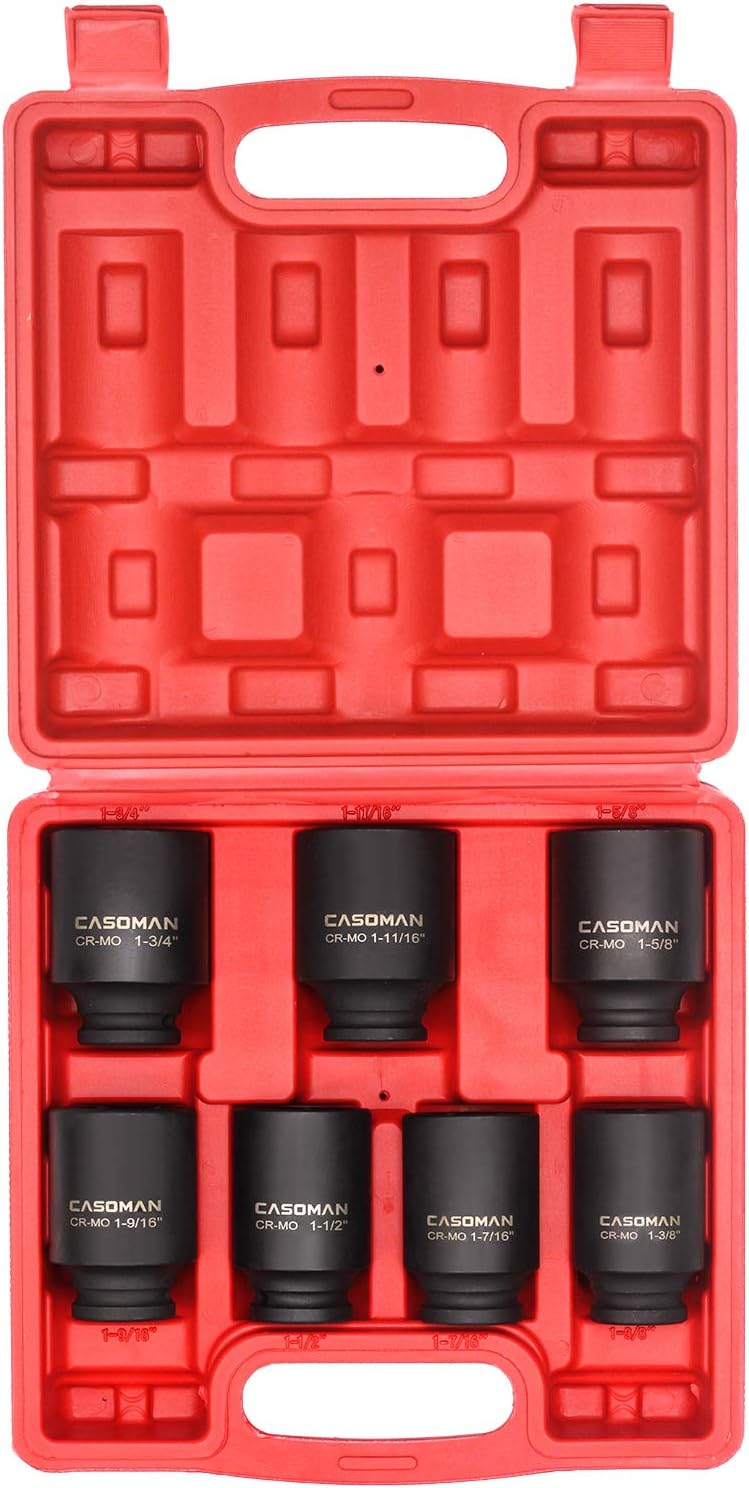 1/2-Inch Drive Deep Impact Socket Set, Cr-Mo, 6-Point, 7 Piece W2821