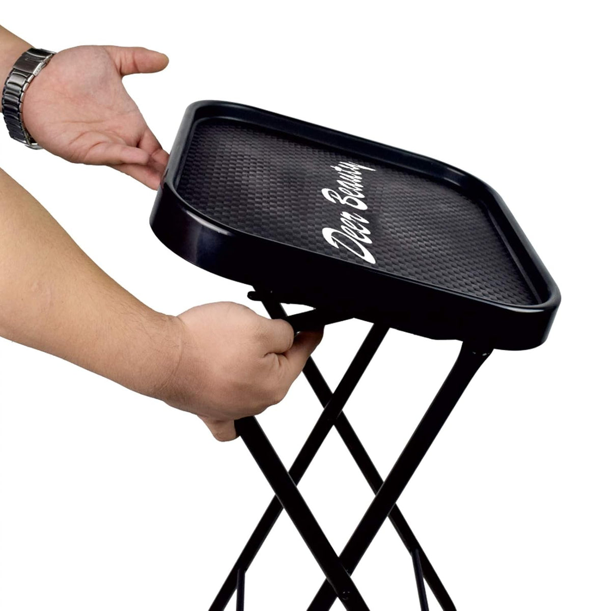 Salon Tray Metal Rolling Folding Cart B492