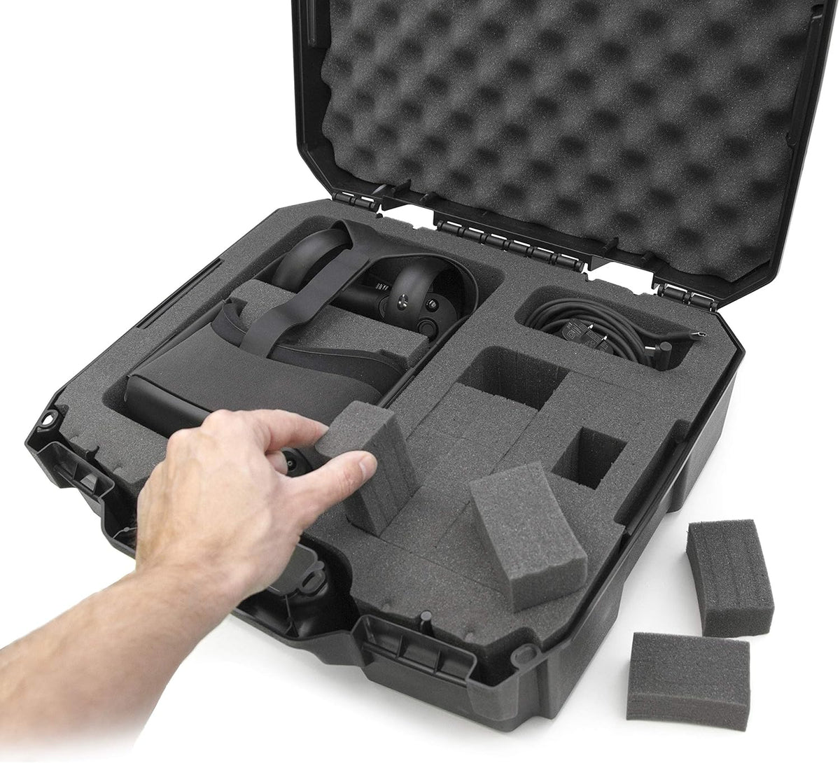 Hard Shell Travel Case for VR Headset with Custom Compartments H550866