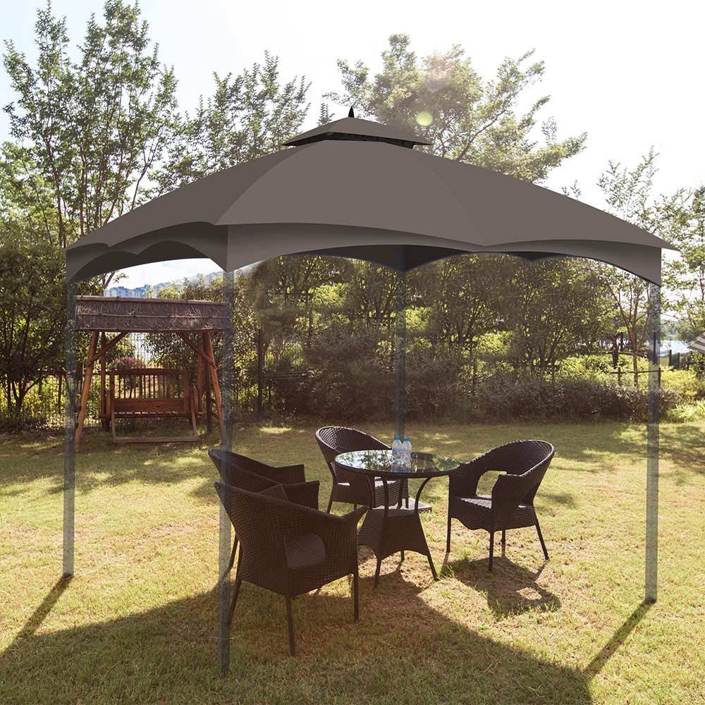2-Tier 12x10 Gazebo Canopy Top Replacement Brown S30205