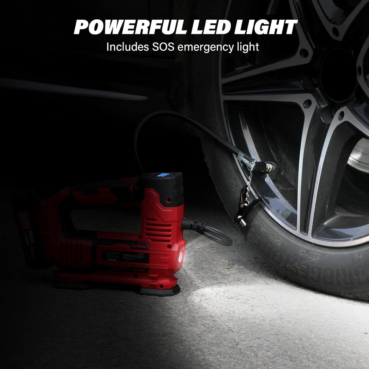 20V Cordless Portable Air Compressor Tire Inflator 150PSI W8437