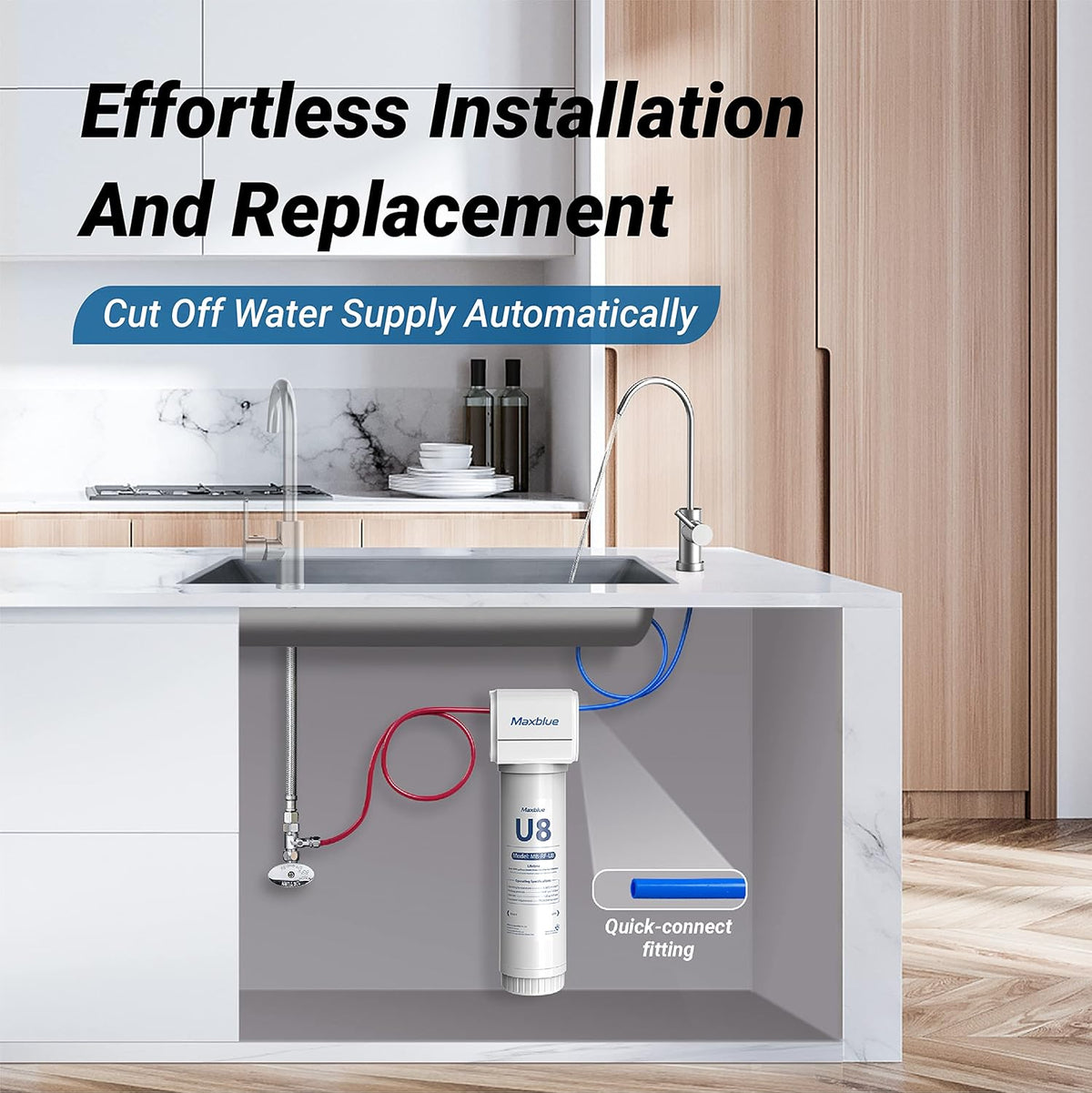 Under Sink Water Filter System with Stainless Steel Faucet N8246